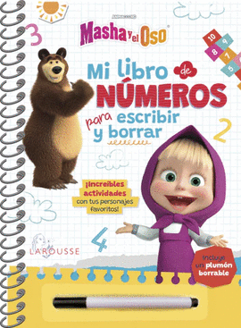 MASHA Y EL OSO, MI LIBRO DE NÚMEROS PARA ESCRIBIR Y BORRAR